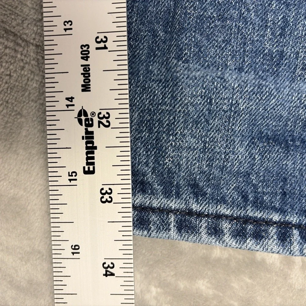 Banana Republic Jeans Mens 36x34 Blue Selvedge Slim Fit Distressed Button Fly